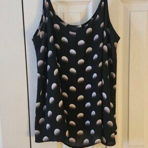 Black Polka Dot Sleeveless Top